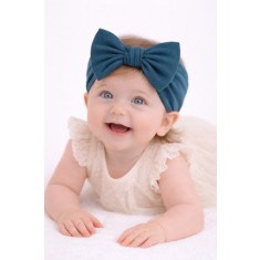 Bentita lata, verde inchis, pentru fetite cu fundita