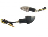 Semnalizari Moto Scuter 12V cu 3 LED-uri, Carcasa Neagra, Lumina Galbena