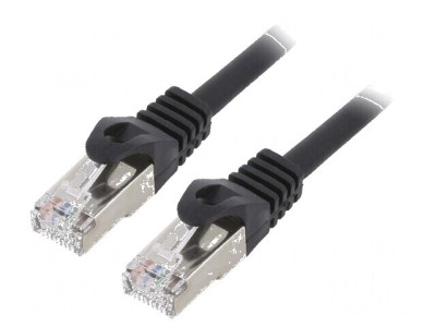 Patch cord S/FTP 6a 0,5m LSZH negru 27AWG foto