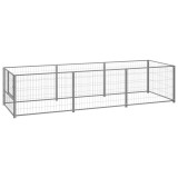 VidaXL Padoc pentru c&acirc;ini, argintiu, 3 m&sup2;, oțel
