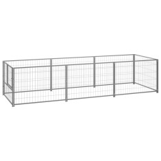 vidaXL Padoc pentru c&acirc;ini, argintiu, 3 m&sup2;, oțel
