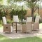 vidaXL Set de masă pentru grădină cu pernă 5 pcs Bej Rattan poli 3379683