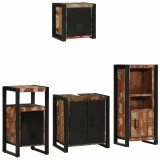 Set de mobilier pentru baie cu raft 4 pcs Lemn recuperat solid
