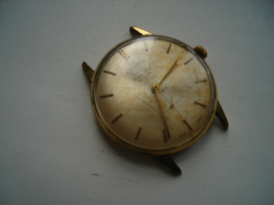 Ceas mecanic elevetian Cornavin Geneve Super Flat de Luxe 17 rubine, secundar periferic, defect, cheita blocata foto
