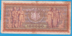 (2) BANCNOTA ROMANIA - 100.000 LEI 1947 (25 IANUARIE 1947) foto