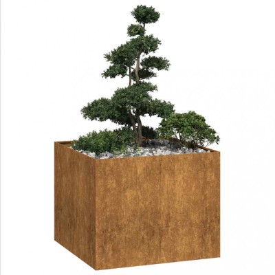 vidaXL Jardinieră Rusty 100x100x80 cm Oțel pentru intemperii foto