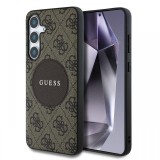 Guess Husa 4G Round Patch Classic Logo MagSafe Samsung Galaxy S25 Maro