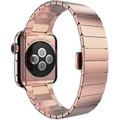 Curea iUni compatibila cu Apple Watch Ultra/SE/8/7/6/5/4/3/2/1, 42mm, Link Bracelet, Otel Inoxidabil, Rose Gold