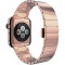 Curea iUni compatibila cu Apple Watch 1/2/3/4/5/6/7, 42mm, Link Bracelet, Otel Inoxidabil, Rose Gold