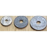 MNDSTR3 (LOT 3 ) FRANTA ANII 1940-1945 ZINC 10 SI 20 CENTIMES