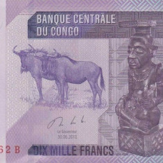 CONGO █ bancnota █ 10000 Francs █ 2013 █ P-103b █ UNC █