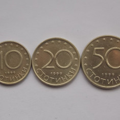 LOT 3 MONEDE BULGARIA 1999-10,20,50 STOTINKI