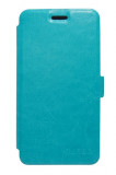 Husa tip carte cu stand turquoise (cu decupaj casca) pentru Vodafone Smart 4 Turbo 889/890N, Cu clapeta, Piele Ecologica