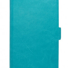 Husa tip carte cu stand turquoise (cu decupaj casca) pentru Vodafone Smart 4 Turbo 889/890N