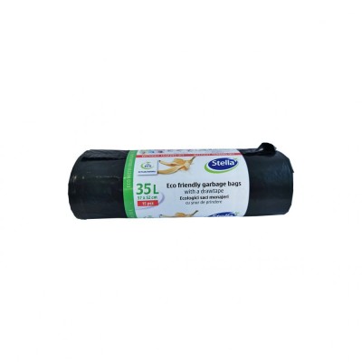 Sac menajer ldpe ecologic cu snur pt. inchidere, 35 l, 15 buc-034406 DSH 492778 foto