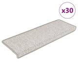 vidaXL Covorașe scară autoadezive aspect sisal 30 buc Platina