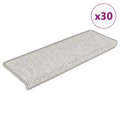 vidaXL Covorașe scară autoadezive aspect sisal 30 buc Platina 3365882 foto