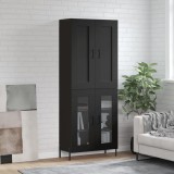 VidaXL Dulap &icirc;nalt, negru, 69,5x34x180 cm, lemn compozit