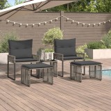 vidaXL Set de Mobilier pentru Exterior 11 pcs Gri și gri &icirc;nchis 42025153