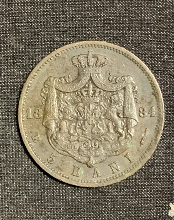 Moneda 5 bani 1884