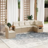 vidaXL Set canapele de grădină cu perne, 6 piese, bej, poliratan 3226856