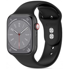Curea Tech-Protect Silicone pentru Apple Watch 42mm / 41mm / 40mm Series, Neagra