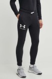 Under Armour pantaloni barbati, culoarea negru, neted 1361642-001