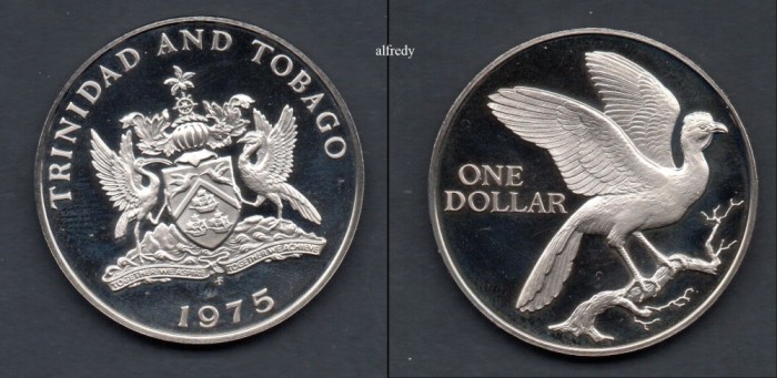 Trinidad Tobago One dollar 1975 UNC