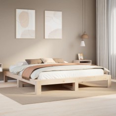 vidaXL Cadru de pat fără saltea, 180x200 cm, lemn masiv pin