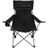 Scaun pliabil camping Fox Outdoor Deluxe, cordura, negru, perna inclusa, max 150 kg, cu husa OutsideGear Venture