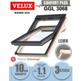 Fereastra mansarda VELUX GGL 3068, lemn de pin, 3 sticle, maner sus