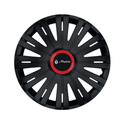 Set 4 Capace Roti pentru Ford, model Active Black Cu Inel Rosu foto