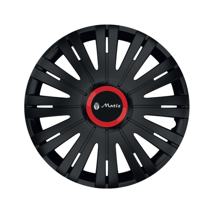 Set 4 Capace Roti pentru Ford, model Active Black Cu Inel Rosu