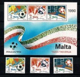MALTA - 1990 - SPORT , FOTBAL COLITA SI SERIE NESTAMPILATE, Nestampilat