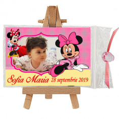 Marturii botez magneti Handmade by Diana Puiu Minnie Mouse MDFM 21 foto