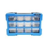 Cutie depozitare albastra din plastic modulara, 12 sertare 158x266x170mm Breckner Germany