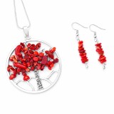 Set bijuterii Pomul Vietii cu Coral rosu &ndash; 114234