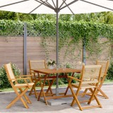 vidaXL Set mobilier de grădină 5 piese polipropilenă bej/lemn masiv 3281831