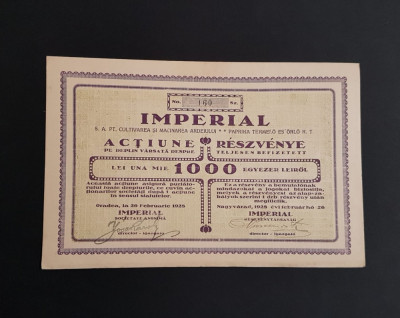 Actiune 1928 Imperial Oradea / Paprika / Cultivarea ardeiului / actiuni / titlu foto
