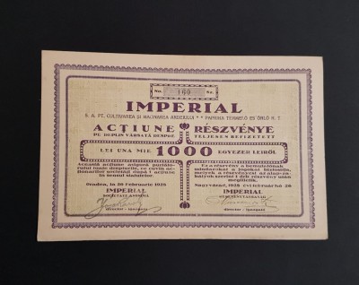 Actiune 1928 Imperial Oradea / Paprika / Cultivarea ardeiului / actiuni / titlu foto