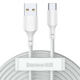 Cablu USB Baseus 2x - &icirc;ncărcare Rapidă USB Tip C Putere Livrare &Icirc;ncărcare Rapidă 40 W 5 A 1,5 M Alb (TZCATZJ-02)