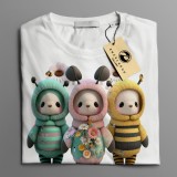 Tricou casual din bumbac 100% de barbati marimea M Owl City Beez Albinute