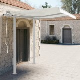 VidaXL Set st&acirc;lp pentru copertină, alb, 300x245 cm, fier