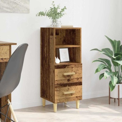 vidaXL Bufet cu sertar Lemn vechi 34 x 34.5 x 90 cm Lemn compozit foto
