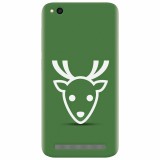 Husa silicon pentru Xiaomi Redmi 4A, Minimal Reindeer Illustration Green