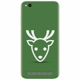 Husa silicon pentru Xiaomi Redmi 4A, Minimal Reindeer Illustration Green