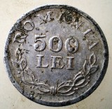 Moneda Romania 500 Lei 1946 Mihai I Aluminiu Eroare Turnare Metal - KM#68