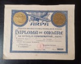 ARPA Asociația Rom&acirc;nă pentru Propaganda Aviației - Diplomă de onoare - Carol al II-lea - 1933 Brăila
