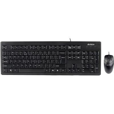 Kit Tastatura + Mouse A4Tech KRS-8372, Wired, USB, Taste Numerice, Senzor Optic, 3 Butoane, Scroll, Negru foto
