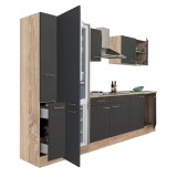Mobilă Bucătărie Yorki 300 Leziter Stejar Sonoma Antracit 300cm Modulară